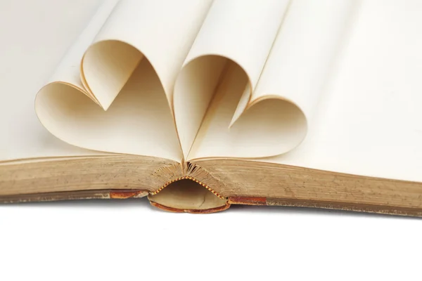 Heart inside a book — Stock Photo, Image