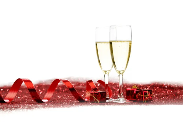 Šampaňské a dary — Stock fotografie