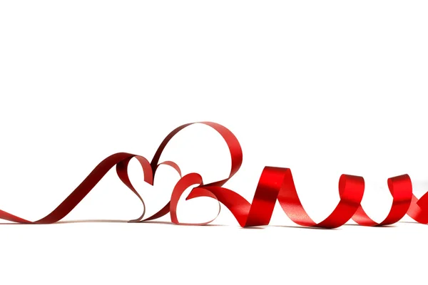 Red heart ribbons — Stock Photo, Image