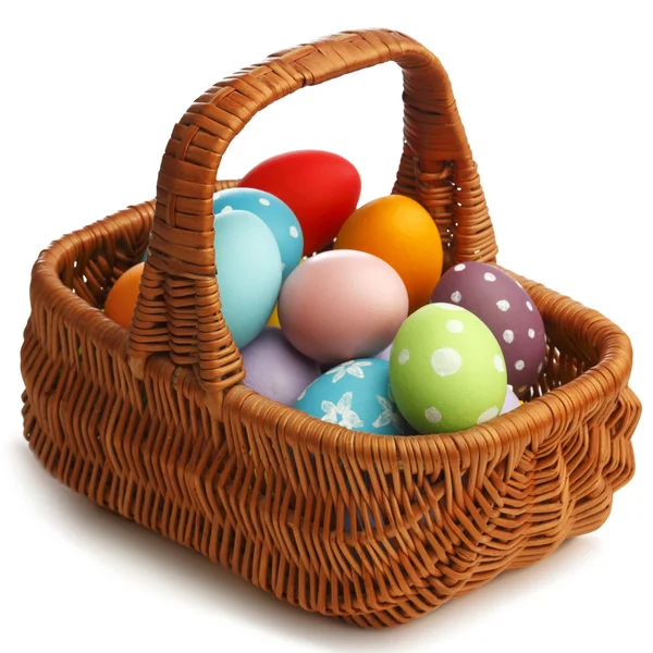 Koszyk z jajkami jedzącymi — Zdjęcie stockowe