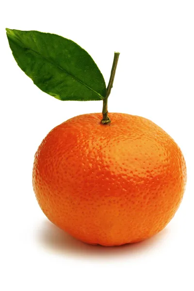 Orange fruit with leaf — Stock Photo, Image