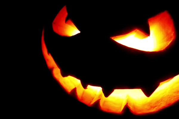 Scary face of Halloween pumpkin — Stock Photo, Image