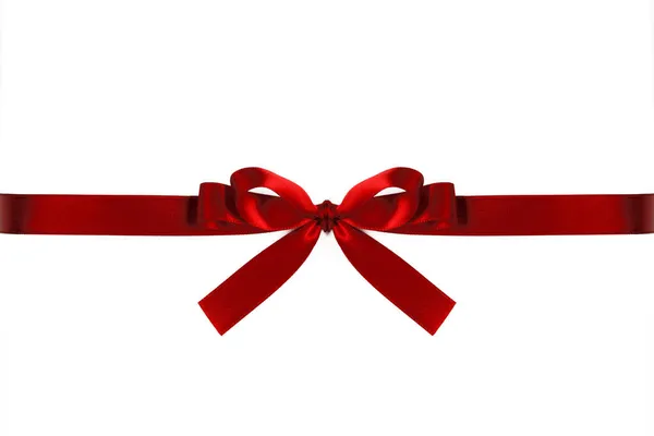 白い背景に隔離された赤い弓 誕生日バレンタインデークリスマスの装飾デザイン要素 — ストック写真