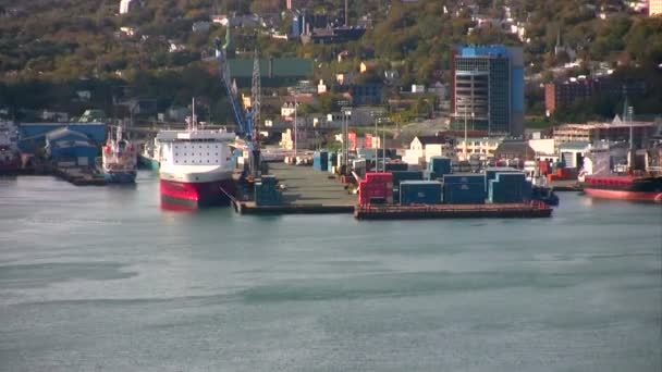 St. Johns puerto y ciudad Terranova, Canadá . — Vídeos de Stock