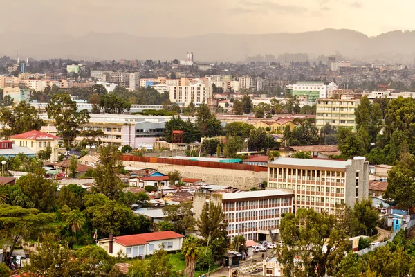 A légi felvétel a Addisz-Abeba — Stock Fotó