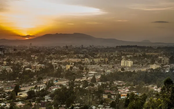 Addis ababa havadan görünümü — Stok fotoğraf