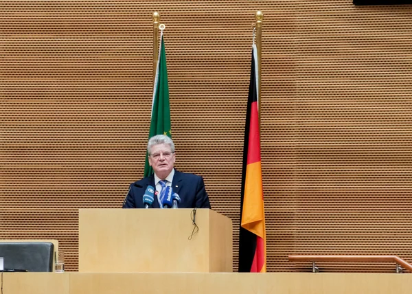 El presidente Joachim Gauck pronuncia su discurso — Foto de Stock