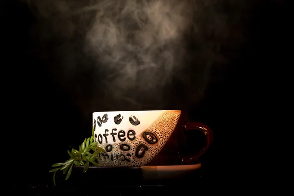 Steaming hot cup of coffee — Stock Photo, Image