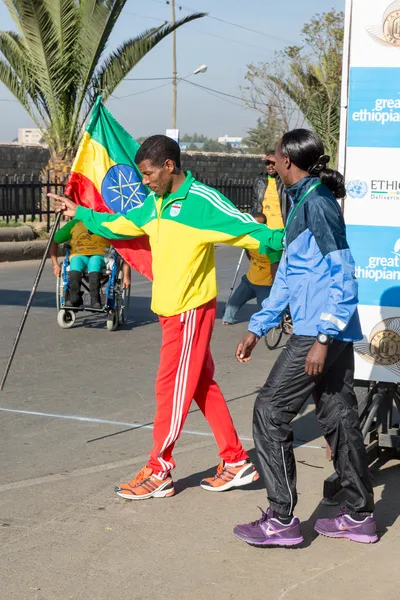 Haile Gebrselassie e Priscah Jeptoo — Fotografia de Stock
