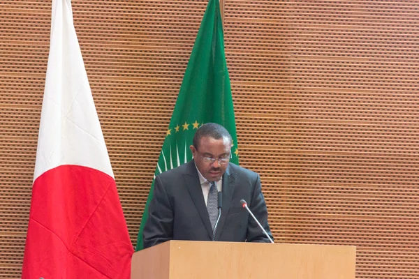 Primeiro-ministro da Etiópia faz um discurso — Fotografia de Stock