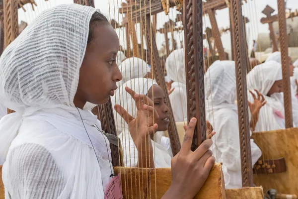 エチオピアの 2014 timket のお祝い ストックフォト
