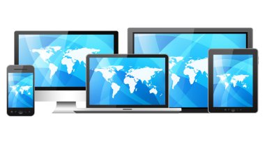 tablet pc, cep telefonu, dizüstü bilgisayar ve bilgisayar