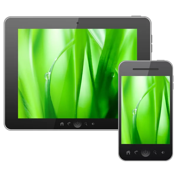 Tablet PC und Handy — Stockfoto