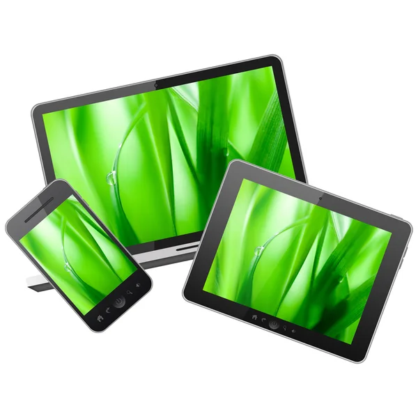 Tablet pc, cellulare e notebook — Foto Stock