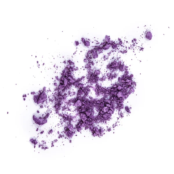 Crushed purple eye shadow on white background — Stock Photo, Image