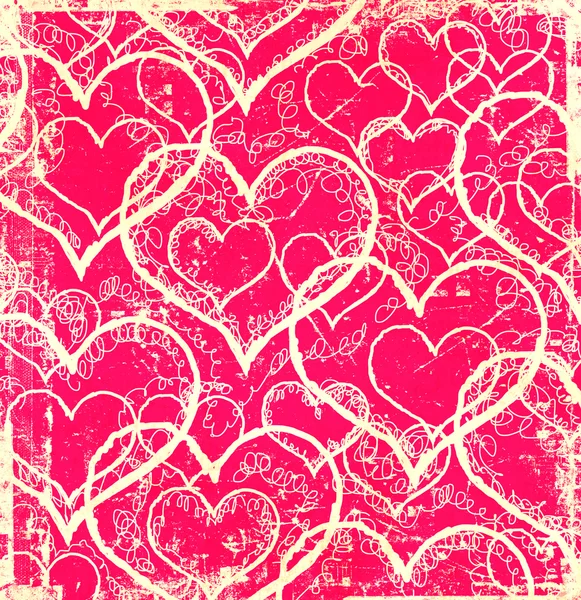 Růžové srdce vzor — Stock fotografie