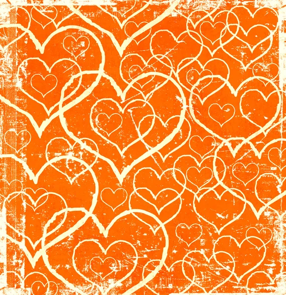 Orange hearts background — Stock Photo, Image