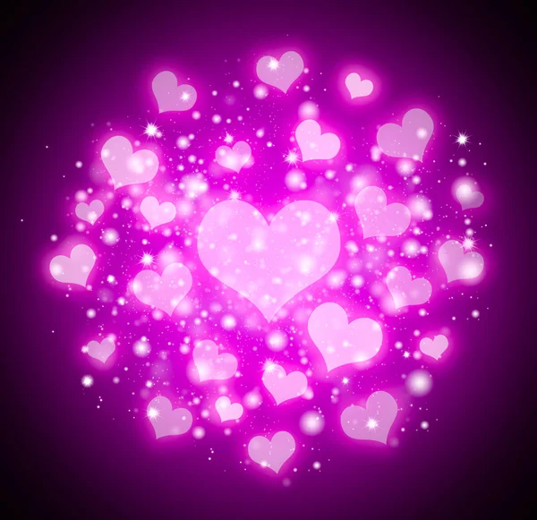 Purple abstract hearts background — Stock Photo, Image