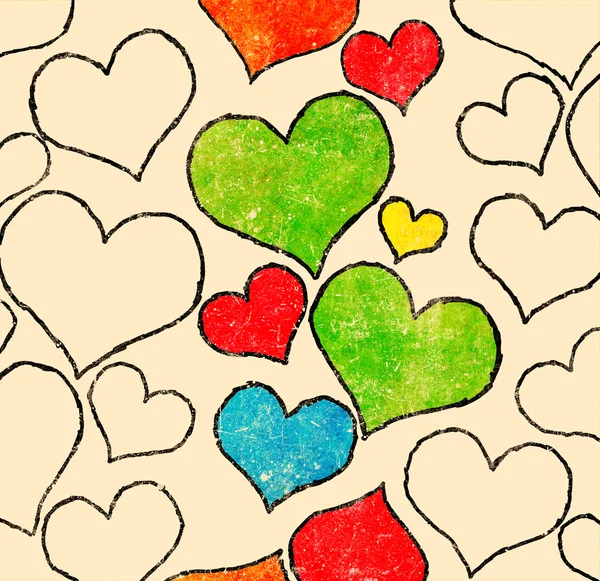 Vintage hearts pattern — Stock Photo, Image