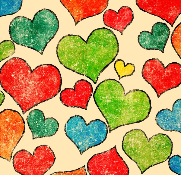 Vintage hearts pattern — Stock Photo, Image