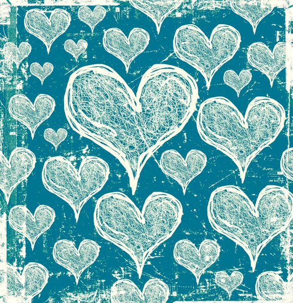Scratch hearts pattern — Stock Photo, Image