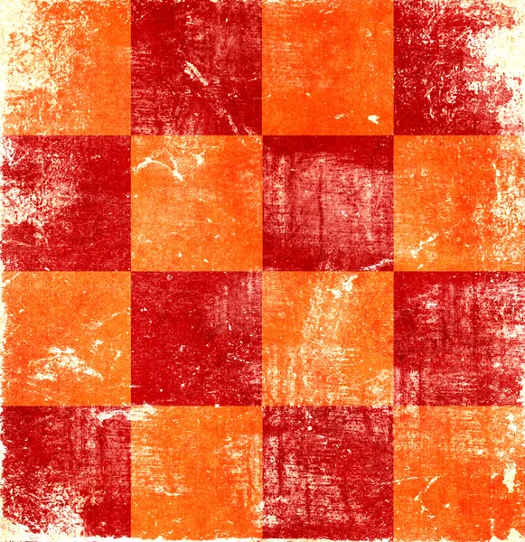 橙色 grunge 方格的背景 — 图库照片