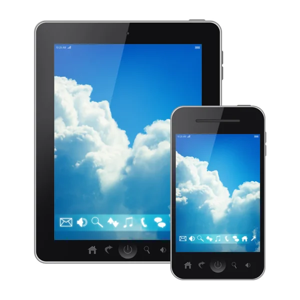 Tablet PC und Handy — Stockfoto