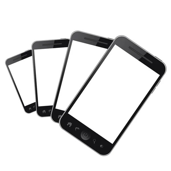 Teléfonos móviles con pantalla en blanco —  Fotos de Stock