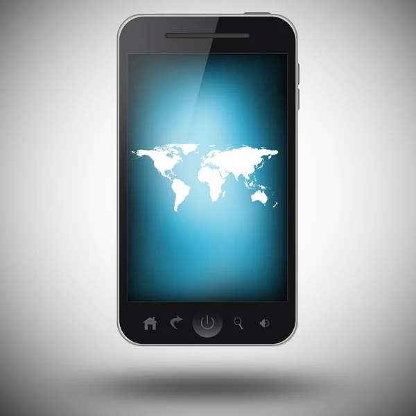Mobile phone on gray background — Stock Photo, Image