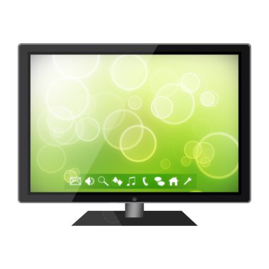 HD tv beyaz zemin üzerine izole.