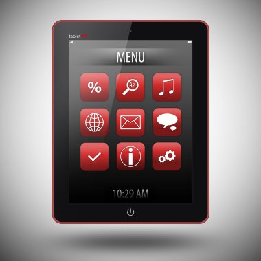 tablet pc beyaz arkaplanda izole edildi