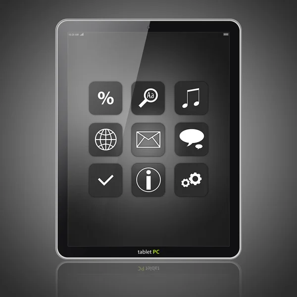 Tablet pc on gray background — Stock Photo, Image