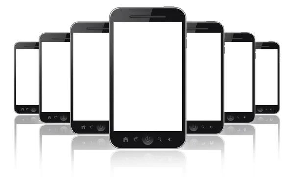 Telefony komórkowe na białym tle — Zdjęcie stockowe