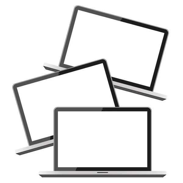 Beyaz arkaplanda izole edilmiş dizüstü bilgisayarlar — Stok fotoğraf