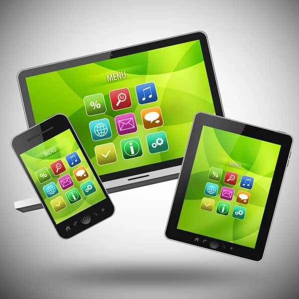 Tablet pc and digital equipment — Stock Photo, Image