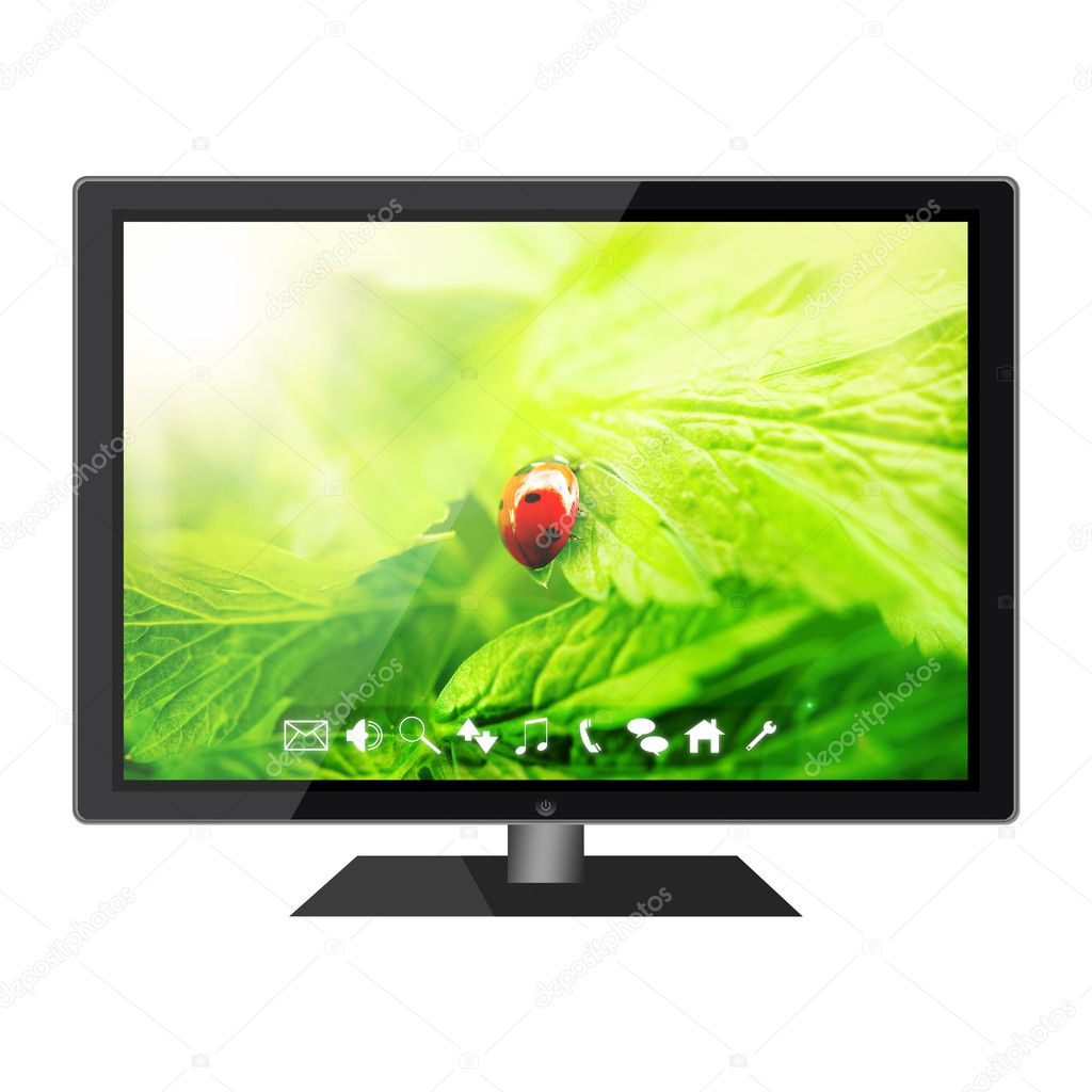 HD tv isolated on white background