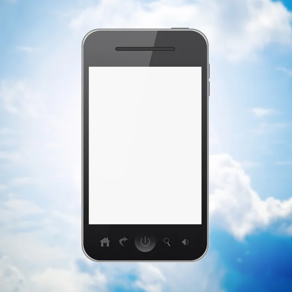 Telefon komórkowy na tle błękitnego nieba — Zdjęcie stockowe
