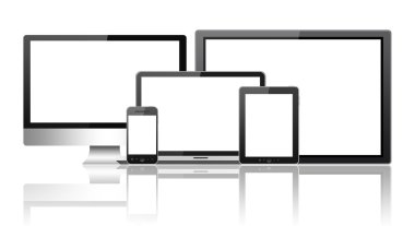 tablet pc, cep telefonu, bilgisayar, dizüstü bilgisayar ve hd tv