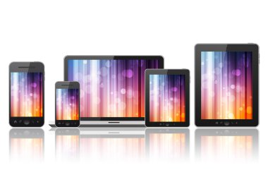 tablet pc, cep telefonu, dizüstü bilgisayar ve bilgisayar
