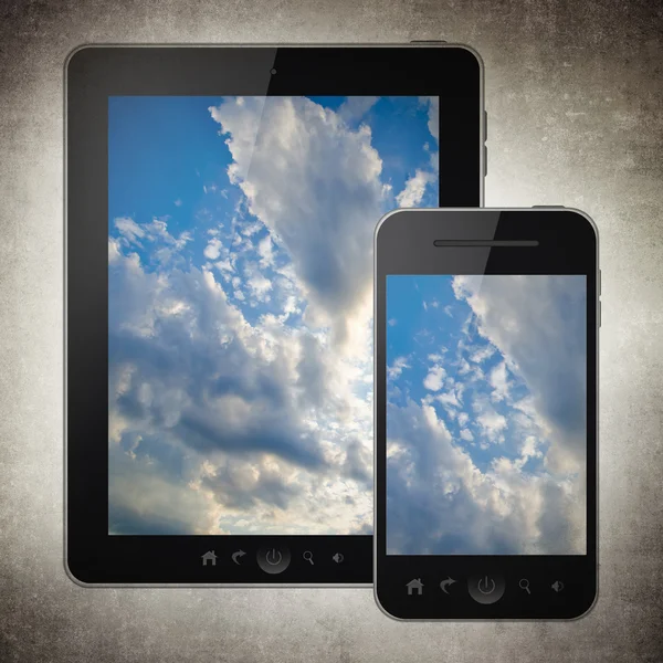 Tablet a mobilní telefon — Stock fotografie