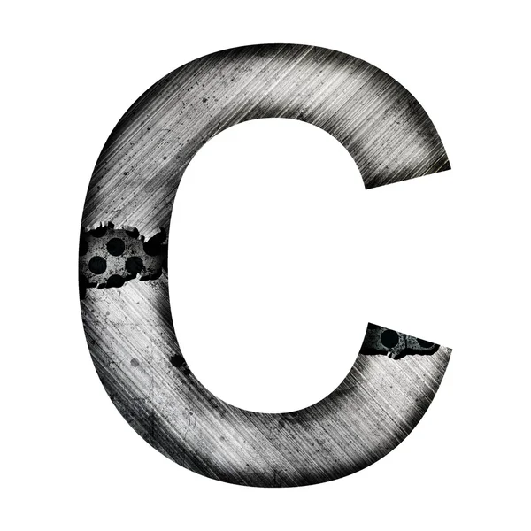 Железная буква c — стоковое фото