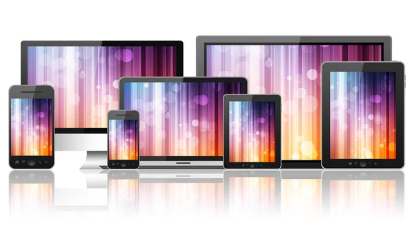 Tablet pc, mobile phone, notebook and computers — Stock Photo, Image