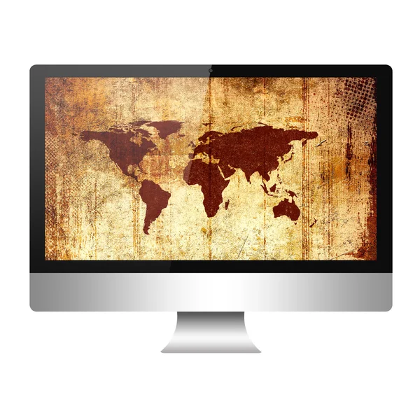 Laptop com mapa do mundo Stock Photos, Royalty Free Laptop com mapa do ...
