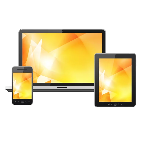 Bärbara datorer, TabletPC och mobiltelefon — Stockfoto