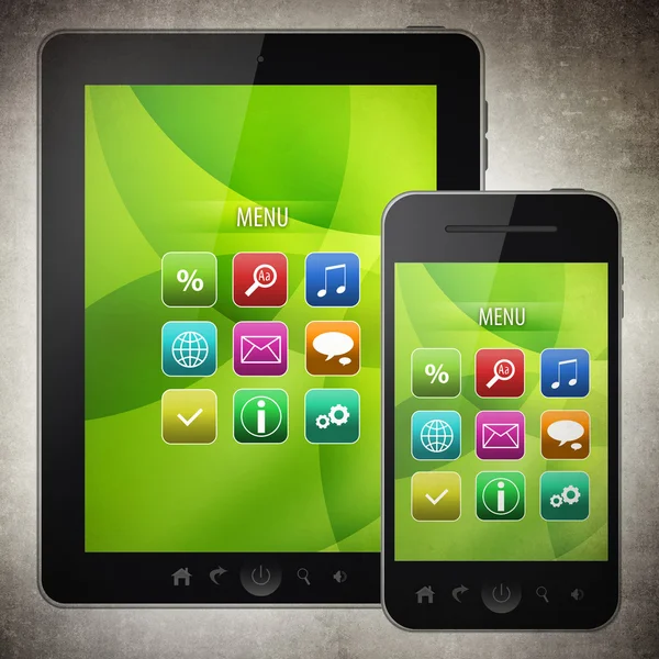 Tablet pc and mobile phone — Stock Photo, Image