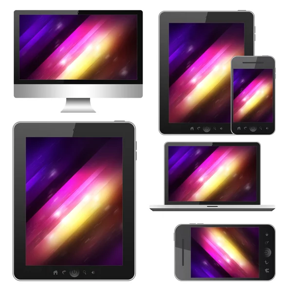 Mobile phone, tablet pc, notebook and computer — Stock Photo, Image