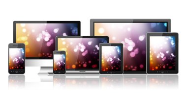 tablet pc, cep telefonu, dizüstü bilgisayar ve bilgisayar