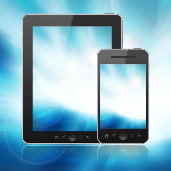 Tablet PC und Handy — Stockfoto