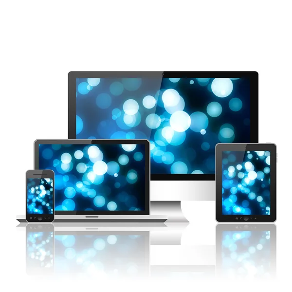 TabletPC, dator, bärbar dator, telefon — Stockfoto