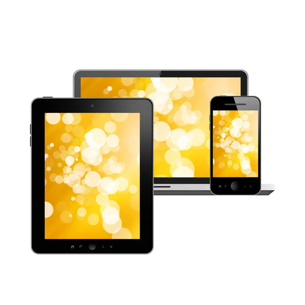 Tablet pc, notebook e telefono cellulare — Foto Stock